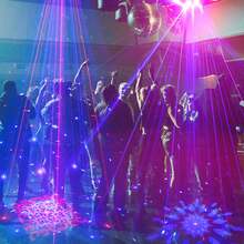 DMX512 & Sound Activated 3D Pattern Disco Ball Lights, Remote Control, Laser Strobe Lights For Party, DJ, Birthday, Wedding, Karaoke, Bar, KTV, Club, Stage, Live Show, Home Gathering, Holiday & Leisure Decoration - EU F Type Plug(220-240V) - View 7