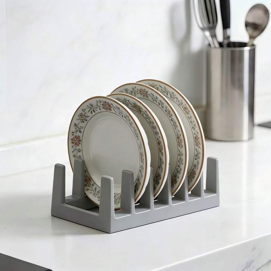 1pc Kitchen Lid Organizer Rack, 1pc Dish Drying Rack, 1pc Creative Desktop Bookshelf, 1pc Bowl Lid Separator Rack