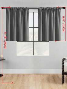 1pc Solid Color Polyester Curtains, Modern And Simple, Darkening And Light Blocking, For Bedroom, Living Room And Balcony, Sunscreen, Heat Insulation, Uv Protection, Suitable For Rod - Dark Grey - View 31
