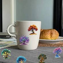 50pcs Magic Tree Stickers Decoration For Scrapbooking, Diary, Planner, Instrument Guitar, Mug, Skateboard, Notebook, Coffee Cup, Luggage, Back To School Gift Scrapbook Supplies - Magic Tree - View 4
