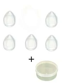 6件套硅胶化妆海绵套装 | 便携式旅行化妆工具 | 遮瑕粉底补妆 | 可水洗重复使用 - 彩色 - 查看 13