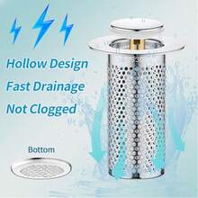 2Pcs Upgraded Universal Pop Up Bathroom Sink Drain Stopper, Press-To-Seal Water Storage, Stainless Steel Filter, Anti-Odor And Anti-Clog Hair Catcher, Fits 1.1-1.5 Inch Washbasin Drains - A - View 4