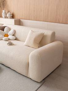 1 件经典弹力贴合沙发套，T 型枕套设计，可机洗涤纶面料，抗菌柔软，适用于单人/双人/三人/四人沙发，节日装饰婚礼礼物 - 米色 - 查看 6