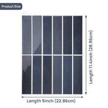 WalDecoo 4/10/20 tấm giấy dán tường họa tiết gạch xanh dương kích thước 11,43in x 9in, chống thấm nước, thích hợp cho phòng khách, bếp, phòng tắm, phong cách Scandinavia. - Màu xanh hoàng hôn - Xem 3