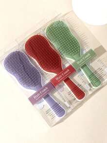 1 Wet And Dry Anti Tangling Comb, Equipped With Scalp Massager And Anti Slip Handle, Is A Must-Have Gentle Hair Accessory And Care Product For Women, Suitable For Curly, Straight, Thick And Thin Hair, Styling Tool | Portable, Daily And Travel Use, No Tangling Shiny Hair, Home Decoration, Women's Gifts - Multiple Styles - View 3