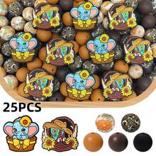 25pcs Western Cowgirl Style Silicone Beads, Including Cool Girl, Boot Shaped Designs, Colorful Silicone Beads, Decorative Beads, Loose Silicone Beads, For Crafts, Pen Decorations - Retro Denim Series - View 16