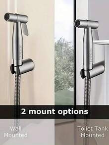 Conjunto de 3 Chuveiros de Alta Pressão em Aço Inoxidável, Incluindo um Chuveiro Manual Bidê e Acessórios para Banheira - Design Moderno, Controle de Desviador, Diversos Formatos, Instalação em Bancada de Furo Único - Melhora a Limpeza e o Conforto do Banheiro - Multicolorido - Visão 10