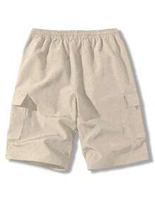 3pcs Men's Lightweight Cargo Shorts, Casual Breathable Outdoor Bermuda Shorts For Summer Sports - Khaki - View 3