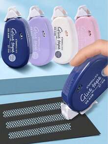 4pcs/2pcs/1pc Office & Study Dot Patterned Adhesive Tape, 6m/4m Length, 6mm Width, Transparent Double-Sided Correction Tape, Stationery Decorative Washi Tape, Random Color, Back To School - A - View 9