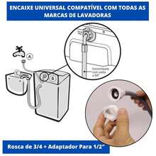Universal Washing Machine Water Inlet Hose 5m Gray + Thread Seal Tape | Kaztec - Xám - Xem 4