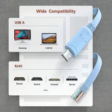 1.8米 USB 控制台线缆，USB 转 RJ45 控制台线缆，兼容 Windows 和 Linux 系统，适用于 H3C、HP Arba 9306 硬件路由器/AP 翻转控制台 - 查看 7