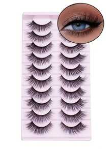 10 pares de pestañas postizas esponjosas con plenitud natural y sin presión en los ojos, ligeras y con sensación de pluma como pestañas de dibujos animados - Ver 7