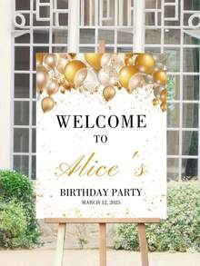 Custom Gold Balloon Wall Decor - Suitable For Decorative Welcome Sign, Can Be Vertically Hung With Rope, No Power Needed, Multi-Size Frameless Wall Decor For Party, Wedding, Birthday, Corporate Events - Multicolor - View 7