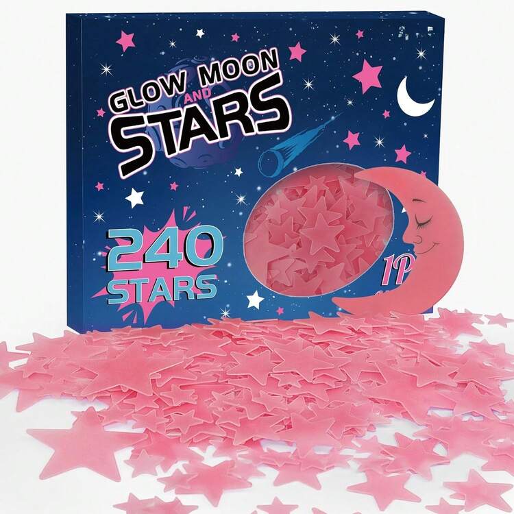 1 Set Glow-In-The-Dark Star Wall Stickers, 3D Luminous Stars Decals For Ceiling, Wall, Room Decoration, Suitable For Bedroom, Study - View 12