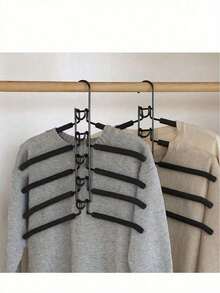 2pcs 5-Tier Clothes Drying Rack, This Multilayer Foldable Clothes Drying Rack Can Maximize The Space In Your Wardrobe! Multifunctional Drying Rack, 5-Layer Metal Sponge Clothes Drying Rack, Detachable, High-End Magic Anti-Slip Multifunctional Storage & Organization Clothes Drying Rack. - Black - View 1