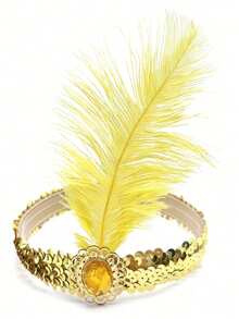 1pc Polyester Sequin Headband, 1920s Style Headpiece, Suitable For Single Ladies Halloween Party, Costume Play, Retro Party, Christmas, Wedding - Multicolor - View 7