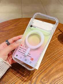 Ốp lưng điện thoại trong suốt, hiệu ứng chuyển màu Aurora dễ thương, tương thích với iPhone 17 Pro Max, chống sốc, bảo vệ toàn diện, quà tặng mùa xuân. - Màu sắc - Xem 2