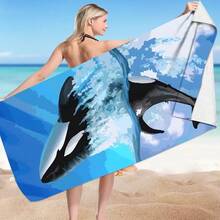 Marine Animal Series, Ultra-Soft Microfiber Beach Towel, Versatile Beach Blanket/Shawl - 6 - View 3