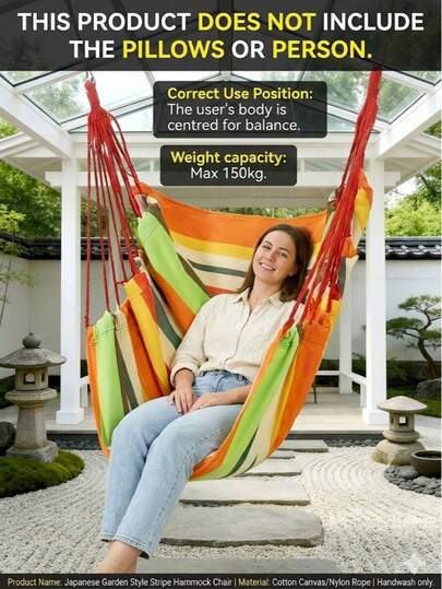 Silla colgante de hamaca duradera (carga máxima 150 kg) - Uso dual para entrenamiento de estabilidad del núcleo y relajación al aire libre, diseñada para adultos para aliviar el estrés; columpio sensorial suave y cómodo adecuado para jardín, patio y espacios al aire libre