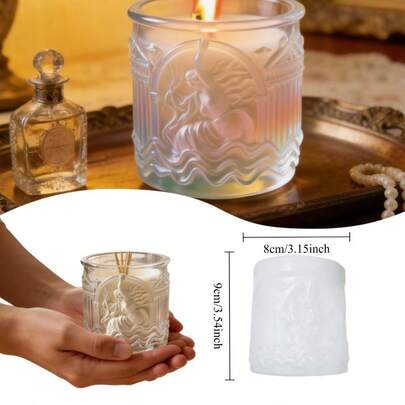 1件装维纳斯诞生树脂硅胶模具，适用于环氧树脂、蜡烛制作、石膏——可重复使用的柔性模具，适用于DIY艺术家居装饰、雕塑蜡烛制作、神话人物模型