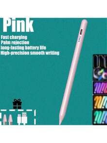 iPad 第 9/10 代触控笔，具有防掌托功能，兼容 iPad 10/9/8/7/6、iPad Air 5/4/3、iPad Pro 11 英寸/12.9 英寸（2018-2022 年）、iPad Mini 5/6（白色）、快速充电 iPad 触控笔 - 彩色 - 查看 9