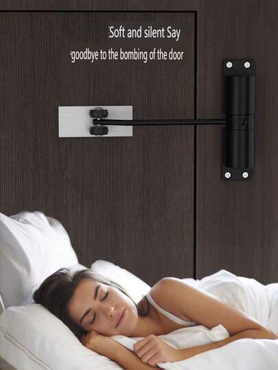 1pc Premium Automatic Spring Closer - Adjustable Door Hinges For Slow Close And Self-Closing Doors - Suitable For Home Use, Anti-Collision, Switchable Hinges, Fit For Home And Office