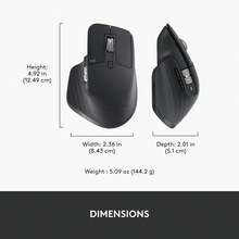 Logitech MX Master 3S Wireless Mouse With Bluetooth And USB Receiver, Ergonomic Design, Quiet Clicks, 7 Programmable Buttons Customizable Controls, 8000 DPI Precision Tracking, MagSpeed Scroll, USB-C Rechargeable, Multi-Device Connect, - 查看 8