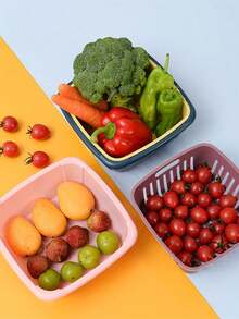 Giỏ đựng rau củ quả hình vuông có nắp đậy, giỏ đựng thực phẩm nhà bếp, giỏ sắp xếp rau củ. - Một kích thước phù hợp với tất cả - Xem 8