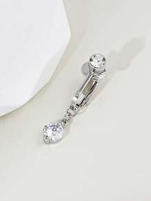 1 chiếc khuyên rốn giả màu bạc đính đá Cubic Zirconia, thích hợp cho nữ giới đeo hàng ngày, hẹn hò, dự lễ hội âm nhạc và tiệc tùng. - Bạc - Xem 5