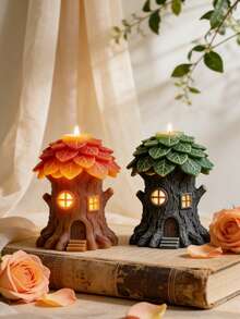 Treehouse Scented Candle Silicone Mold | DIY Fairy Tale Forest Cabin Candle | 3D Architectural Shape | High Aesthetic Healing Handmade | Silicone - Treehouse Candle Silicone Mold - View 2