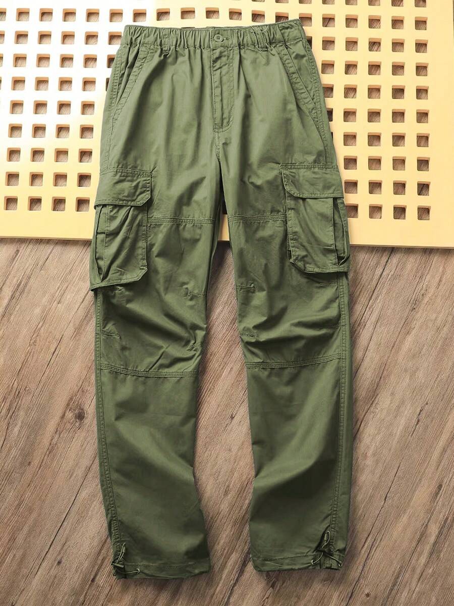 2026 Spring And Autumn Men's Pants High-End Business Men's Long Pants Loose Straight New Spring Pants Men's Casual Pants - 軍綠色 - 查看 1