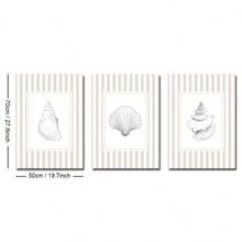 1/3pcs Set Unframed Boho Beige Striped Seashell Canvas Poster Summer Coastal Nautical Cottage Wall Art Print Minimalist Beach House Decor Painting For Apartment,Living Room,Bedroom,Modern Home Decoration - A - View 7