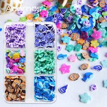 1盒海洋夏日风软粘土切片树脂模具，小丑鱼、鲨鱼、贝壳设计树脂工艺填充物，沙滩假日钥匙扣吊坠装饰品 - 彩色 - 查看 8