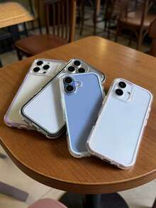 Funda de teléfono 2 en 1 con borde transparente rosa, apta para Apple 17, 17 Pro, 17 Pro Max, 16 Pro MAX, 16 PRO, 16, 11, 12, 13, 14, 15, 12 Pro, 13 Pro, 14 Pro, 15 Pro, 12 Pro MAX, 13 Pro MAX, 14 Pro MAX, 15 Pro MAX, Funda protectora para teléfono Apple - Rosa - Ver 2