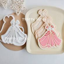 Khuôn cắt bánh hình váy công chúa, khuôn dập nổi bánh quy, khuôn làm bánh cưới, khuôn làm bánh sinh nhật, khuôn dập nổi bánh fondant, khuôn làm bánh bằng đường. - trắng - Xem 5