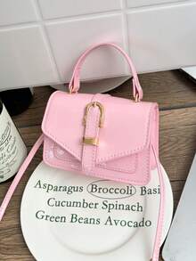 Túi xách mini thiết kế độc đáo, túi đeo chéo vuông thời trang, thanh lịch mới dành cho nữ. - Hồng - Xem 10