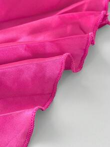 Vestido de cóctel de satén con cuello y bajo asimétricos, elegante vestido de fiesta de graduación, cena, fiesta de bienvenida, primavera - Rosa Fucsia - Ver 8