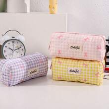 Bowknot Pencil Bag, Kawaii Simple Stationery Pouch, 2-In-1 Student Pencil Case & Cosmetic Bag - Multicolor - View 8