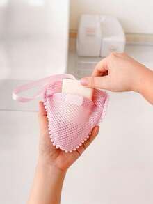 1pc New Sandwich Soap Foaming Net Soap Bag Pocket Style Thickened Soap Saver Bag With Handle, Small Gift, Household Essential, Mother's Day - Multicolor - View 8