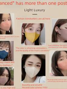 10pcs/200pcs Upgraded 3D Face Mask, Individually Packaged, High Aesthetic Value, Dust-Proof, Breathable, UV Protection Disposable Mask For Women - Multicolor - View 6