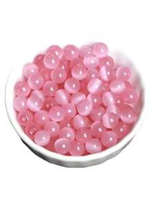 1 Chuỗi hạt mắt mèo màu hồng, hạt mắt hổ dùng để làm trang sức - PK hồng - Xem 3