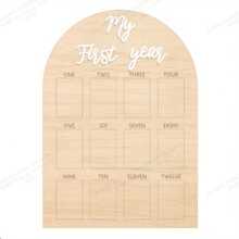 Khung ảnh gỗ kỷ niệm "Năm đầu tiên của tôi" - Khung ảnh đánh dấu cột mốc 12 tháng, bảng hiệu acrylic, thích hợp làm kỷ niệm và trang trí sinh nhật lần thứ nhất. - 1PC - Xem 5