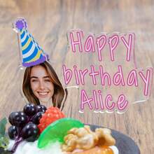 1pc Customizable Acrylic Cake Topper With Photo And Name, No Power Needed, Exquisite And Romantic, Suitable For Birthday Party, Christmas Decor, Housewarming, Fashionable Design - Multicolor - View 3