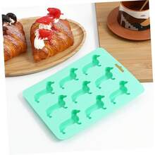 1个柯基犬造型硅胶冰格，3D小狗巧克力模具，软糖烘焙模具，冰淇淋模具，饼干糖霜蛋糕模具，各种趣味烘焙工具 - 彩色 - 查看 4