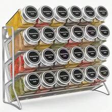Estantería para especias de metal de 4 niveles de gran resistencia | Organizador de almacenamiento para encimera con diseño de almacenamiento vertical para ahorrar espacio, adecuado para botellas de especias, utensilios de cocina y herramientas de repostería (montable en pared, estantes ajustables) - Multicolor - Ver 13