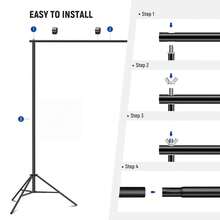 Backdrop Stand 10x7ft(WxH) Photo Studio Adjustable Metal Background Stand ,Balloon Arch Support Kit With 4 Crossbars, 4 Backdrop Clamps, Parties Wedding Events Decoration - Black - View 4