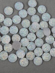 50 peças/pacote, Strass de Resina Redondos de 12mm, Strass de Resina de Bottom Plano de Pedra Natural, Strass Cúbicos de Zircônia de Bottom Plano Coloridos, Adequados para Decoração de Roupas DIY - 12mm 50 peças - Visão 11