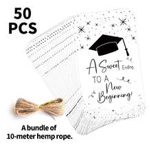 50pcs Happy Graduation Gift Tags With Hemp Rope - Congrats Grad Paper Gift Tags, Graduation Celebration Hanging Labels For Presents, Gift Wrapping & Party Decorations - Hang Tag - View 9