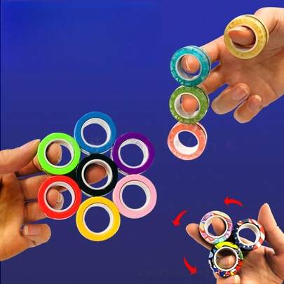 1/3 Pcs New Creative Multi-Color Magnetic Bracelet Decompression Ring. A Variety Of Colors, A Variety Of Ways To Play, To Help You Relieve Work Pressure. Office Decompression Magnetic Ball Toy