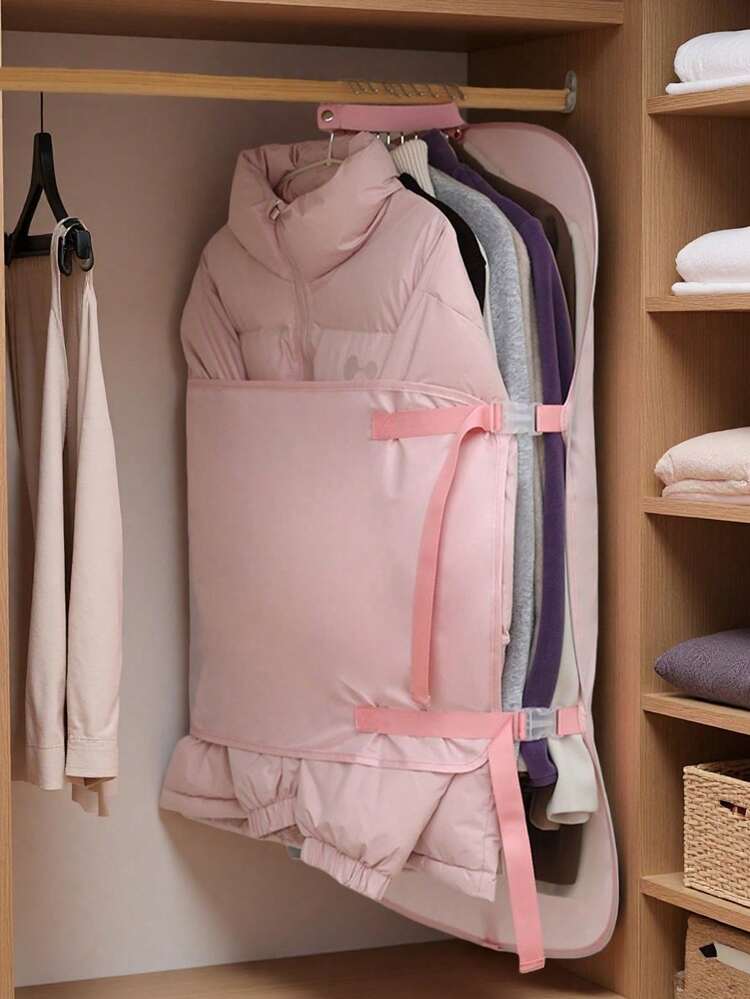 1 pieza Nueva tabla de almacenamiento comprimido, funda antipolvo para prendas, herramienta de organización de armario, bolsa de almacenamiento comprimido para telas y chaquetas de plumón, accesorio de almacenamiento de armario para el hogar - Multicolor - Añade 1